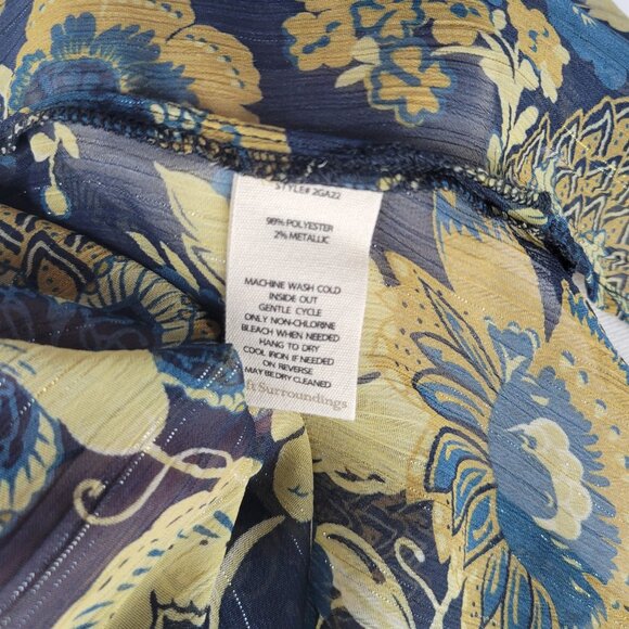 Boho Chic Soft Surroundings Keyhole Collar Button Up Blouse Size L - Picture 8 of 16